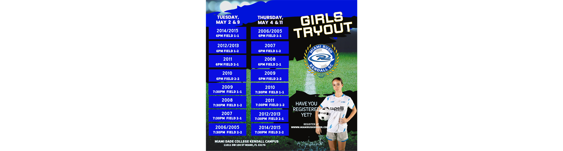 Miami Rush Girls Competitive Tryouts